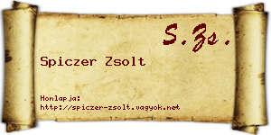 Spiczer Zsolt névjegykártya